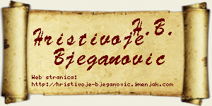 Hristivoje Bjeganović vizit kartica